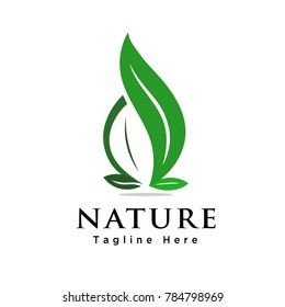 Simple Abstract green leaf logo