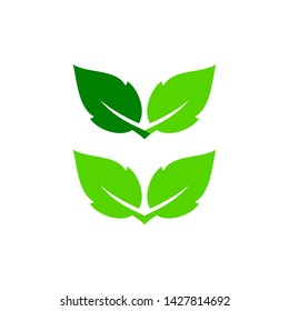 Simple abstract green leaf tree logo icon vector. editable logo concept