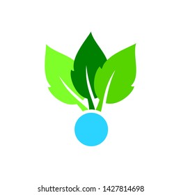 Simple abstract green leaf tree logo icon vector. editable logo concept