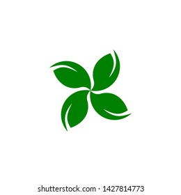 Simple abstract green leaf tree logo icon vector. editable logo concept