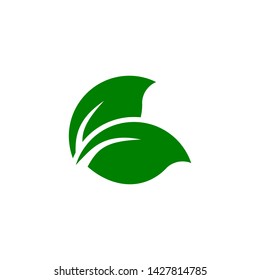 Simple abstract green leaf tree logo icon vector. editable logo concept
