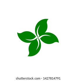 Simple abstract green leaf tree logo icon vector. editable logo concept