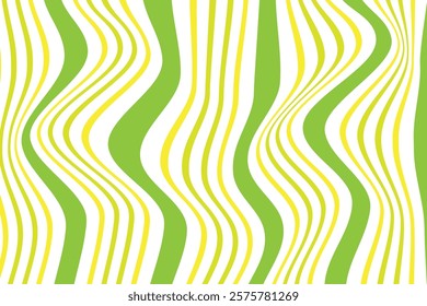 simple abstract green yellow color thin to thick wavy distort line pattern wavy green and yellow stripes