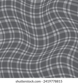 simple abstract grey ash color plaid check wavy distort line pattern