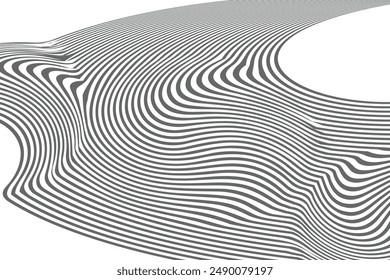 simple abstract grey ash color geometric degrade wavy line pattern a black and white abstract image of a curved line