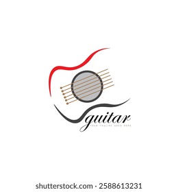 simple abstract guitar logo design