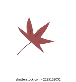 Simple Abstract hand drawn and doodle leaves Autumn Botanical Nature contemporary modern trendy vector Elements illustration on white background.