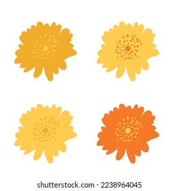 Sencillo Resumen de las flores dibujadas a mano y de doodle Naturaleza Botánica Retro Moderna de moda vectorial Elementos ilustración de fondo blanco.