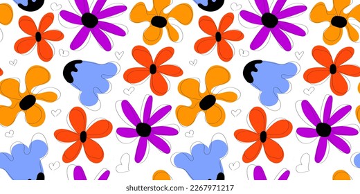 Simple Abstract hand drawn various shapes and doodle Botanical Nature flowers contemporary modern trendy vector Elements illustration.