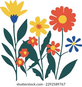 Resumen sencillo dibujado a mano varias formas y doodle Naturaleza botánica flores y hojas objetos contemporáneos vectores modernos ilustración Elementos