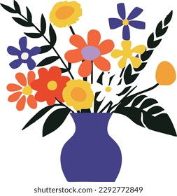 Einfache abstrakte handgezeichnete Formen und doodle Botanische Natur Blumen und Blätter Objekte moderne moderne moderne, trendige Vektorgrafik