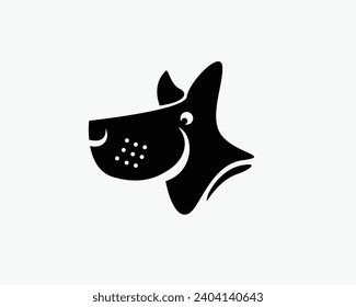 simple abstract head dog art logo design template illustration inspiration