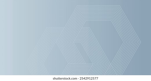 Líneas Abstractas simples del hexágono en el fondo gris. Diseño de arte de línea de rayas geométricas moderno