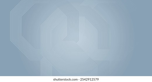 Simples linhas abstratas hexágono no fundo cinza. Projeto de arte de linha de faixa geométrica moderno