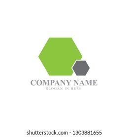 simple abstract hexagon logo design 