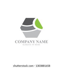 simple abstract hexagon logo design 