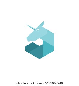 simple abstract hexagonal unicorn vector logo