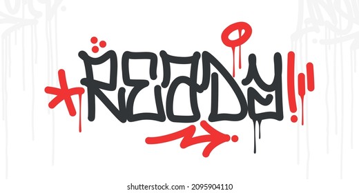 Simple Abstract Hip Hop Hand Written Urban Street Art Graffiti Style Word Ready Vector Illustration