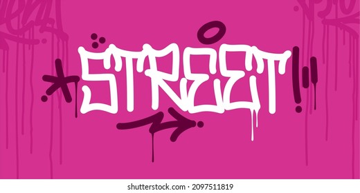 Simple Abstract Hip Hop Hand Written Urban Street Art Graffiti Style Word Street Vector Illustration