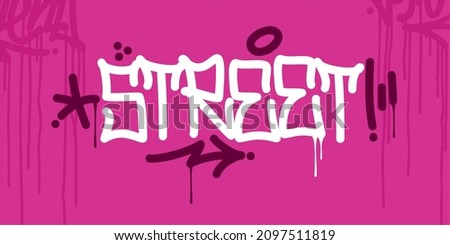 Simple Abstract Hip Hop Hand Written Urban Street Art Graffiti Style Word Street Vector Illustration
