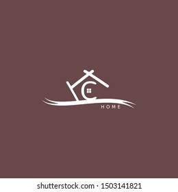 Simple abstract home logo design