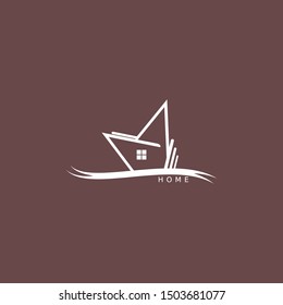 Simple abstract home logo design