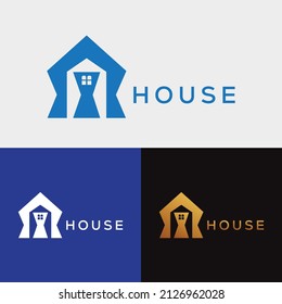 simple abstract home real estate logo icon vector template.