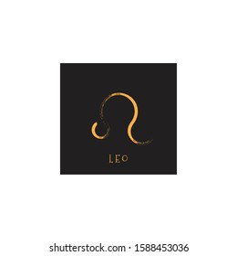 simple abstract horoscope symbol design of Leo for your astrology.