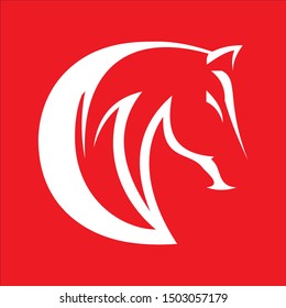 simple abstract horse design logo