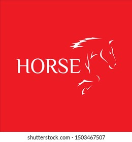 simple abstract horse design logo