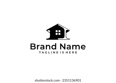 simple abstract house building vector