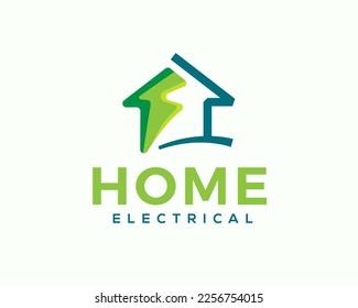 diseño sencillo de la casa abstracta hogar instalación eléctrica logotipo diseño de la ilustración de la ilustración