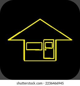 Simple abstract house icon for decoration or tools.