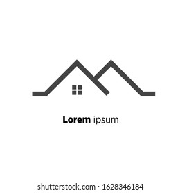 Simple abstract house Logo. Real Estate Logo vector Design. House logo template icon.