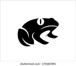 Simple abstract icon black frog logo design inspiration