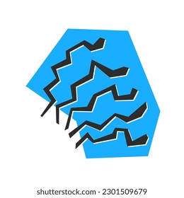 Simple and abstract icon with jagged graph line pattern