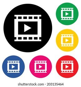 Simple abstract icon of video player. Vector illustration.