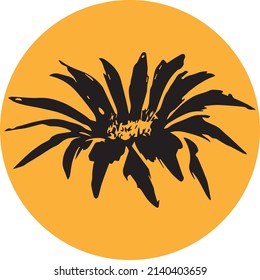 Simple Abstract Iconic Logo Cute Concept Design Line Art Tattoo Creative Popular Decoration Artwork Pattern Flowers African Daisy (Gazania)