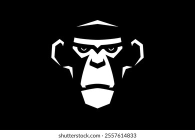 Simple Abstract Illustration of Chimpanzee Head