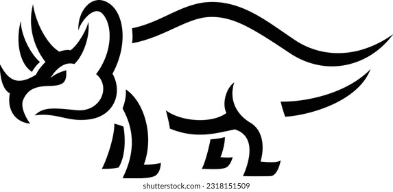 Simple Abstract Illustration of Triceratops Dinosaur