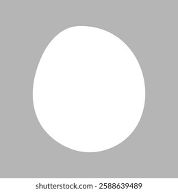 A simple, abstract image of a white egg shape on a gray background. The egg shape is central, creating a minimalist and abstract visual focus. Frame vector with copy space.