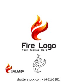 simple abstract initial f 3d fire icon, symbol, logo design