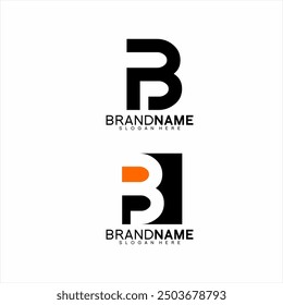 Simple abstract initial letter PB logo design.