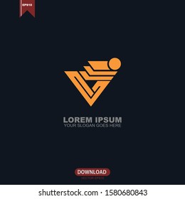 Simple abstract initial VA logo vector design
