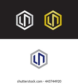 Simple abstract initials with letter L and letter A placed in polygon