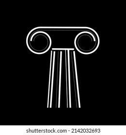 Simple and abstract ionic column. Vector pattern for archaeologist, tourist guide and museum.