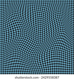 simple abstract islamic sky color rectangle check wavy pattern on black background