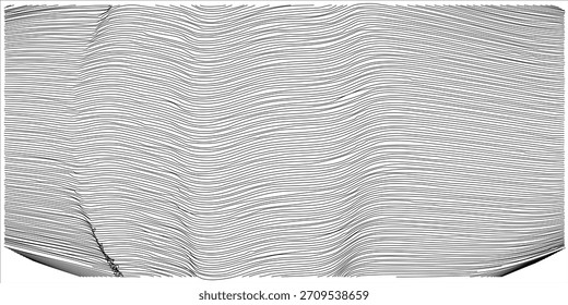 Simple Abstract Landscape Contour Line Pattern Texture with Gentle Wavy Flow