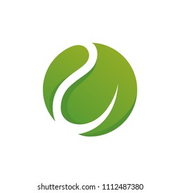 simple abstract leaf logo icon vector template
