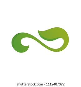 simple abstract leaf logo icon vector template